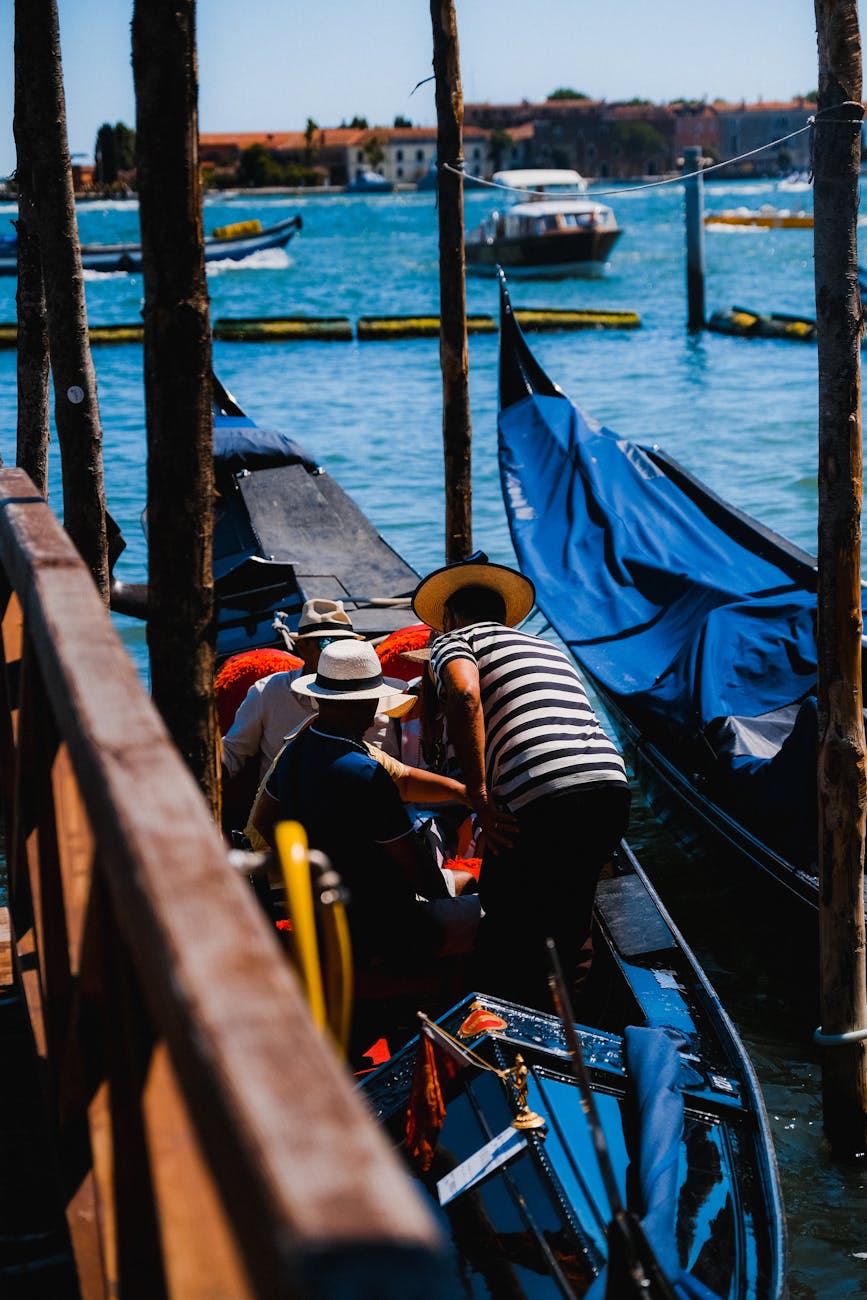 people riding a gondola