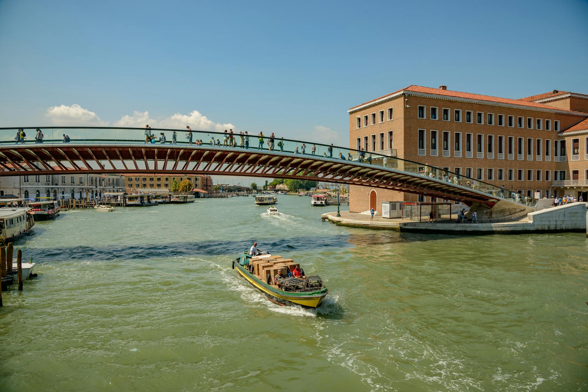 ponte della costituzione over the grand canal in venice italy