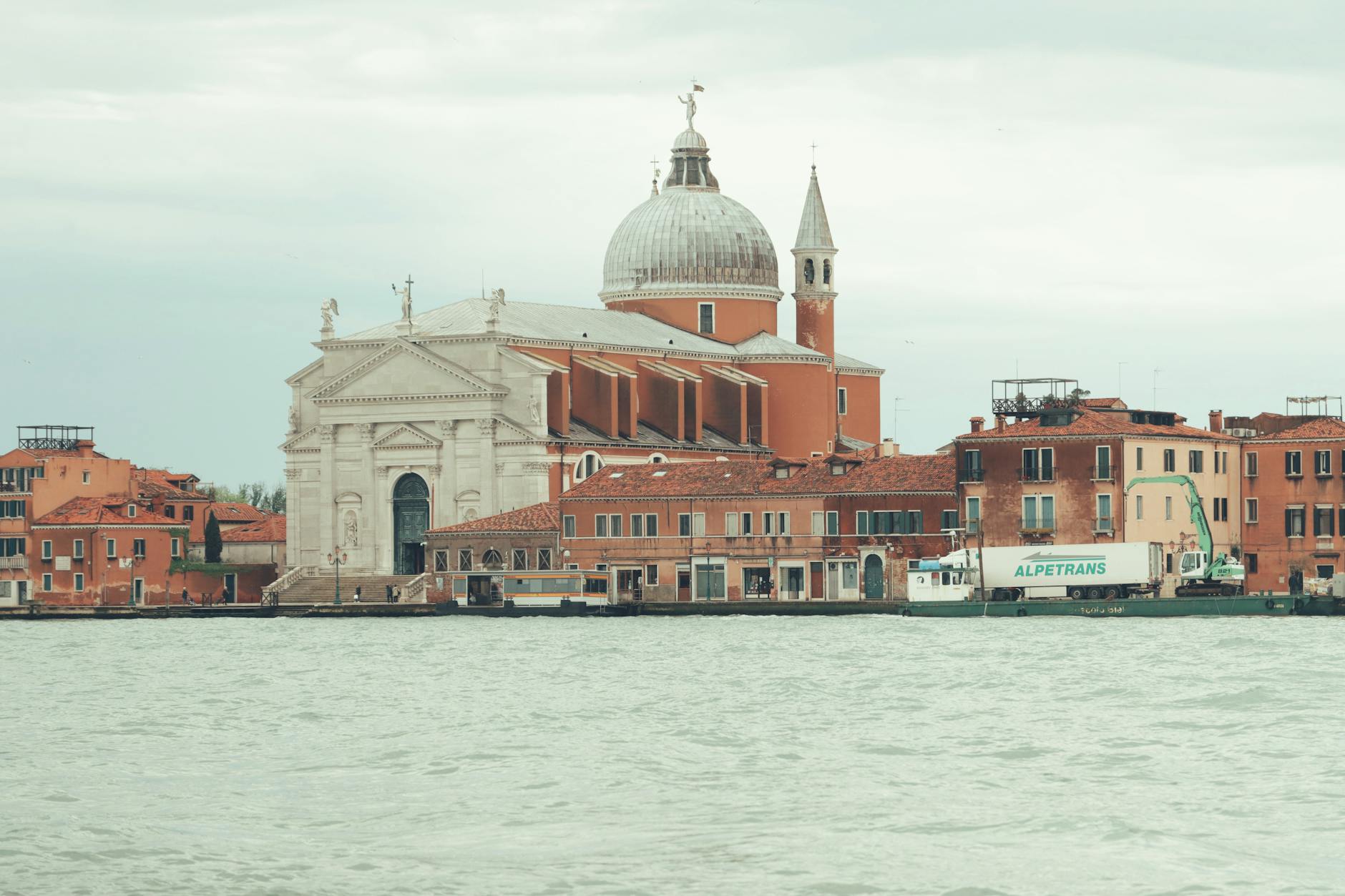 view of the il redentore church in venice italy